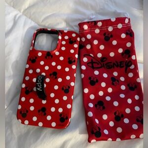 Disney Red and White Polka Dot Phone Case with Pouch iPhone 14 Pro Max